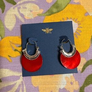 Elegant Red Hoop Earrings